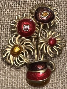 Spilla spilla girasoli vintage YSL Yves Saint Laurent per Avon Van Gogh 1982 - Foto 1 di 8