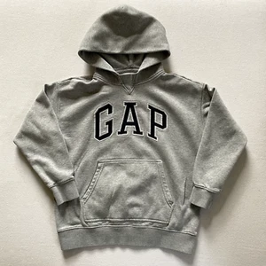 Gap Hoodie Youth Teen 10 Heather Grey Arch Logo Pullover Embroidered Retro - Picture 1 of 11