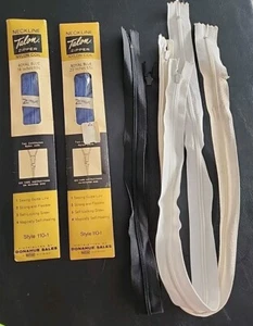 2 VTG NIP TALON NYLON COIL ZEPHYR Neckline ZIPPERS 20" Royal Blue (3 Used Extra) - Picture 1 of 4