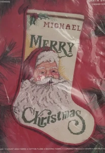 Janlynn SANTA STOCKING Cross Stitch Kit #78-6 - Includes PERSONALIZATION CHART - Picture 1 of 3