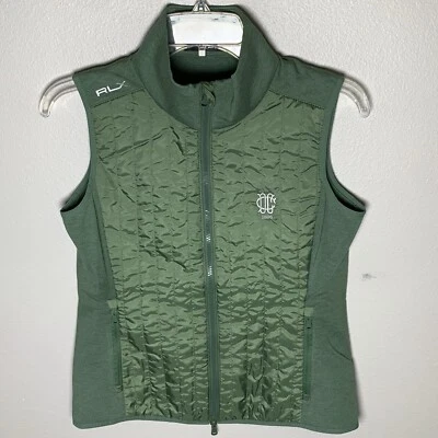 RLX Full Zip Golf Vest Quilted Womens XS Green DCC Dallas Country Club $198 - Image 1 of 4