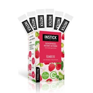 (199,67€/1kg) Instick Getränkepulver 12 x 2,5g Himbeere Sticks Zuckerfrei Vegan - Bild 1 von 2