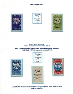YEMEN KINGDOM 1947-1959 AIR MAIL OVERPRINTS IN RED AND BLACK ON 1931 AND 1940-46 - Picture 1 of 2