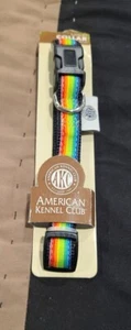 American Kennel Club Nylon Collar NEW Size M 10-16" 3/4" Width Rainbow FREE SHIP - Picture 1 of 8