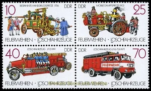 EBS East Germany 1987 Fire Engines - Löschfahrzeuge - Michel 3101-3104 ZD MNH** - Picture 1 of 1