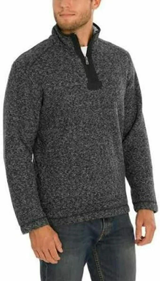 Orvis Men's Fleece Lined Quarter 1/4 Zip Pullover Sweater Gray Large 1526440