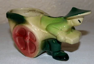 Shawnee Pottery USA 539 Pottery Planter Asian Man Pulling Rickshaw Cart Wagon - Picture 1 of 8
