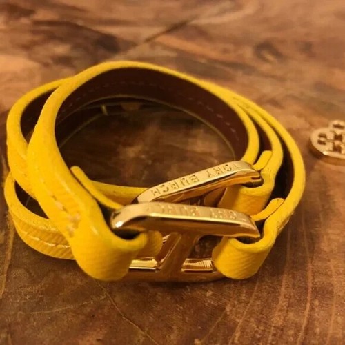 Bracciale in pelle doppio avvolgimento Tory Burch Platone