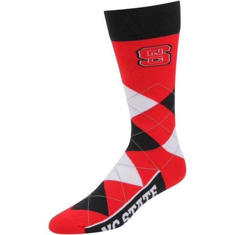 NC STATE CAROLINA WOLFPACK COLLEGE JERSEY LOGO ARGYLE DRESS SOCKS MENS LARGE Cover