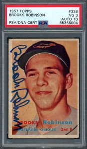 1957 Topps #328 Brooks Robinson Rookie HOF Auto 65366004 - Picture 1 of 2