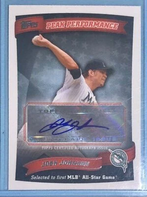2010 Topps Peak Performance, MARLINS, JOSH JOHNSON Autographed Card #PPA-JJ - Image 1 of 2