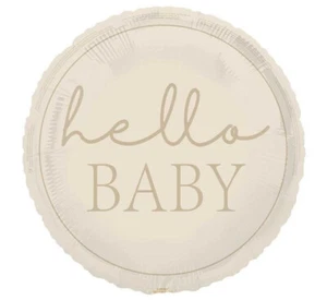 Neutral Baby Balloon Hello Baby Shower 18" Helium/Air Party decorations - Picture 1 of 1