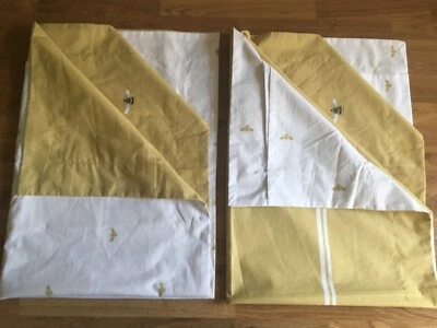 Bee Ochre Yellow Sophie Allport 2 Oxford Pillowcases 100% Cotton Percale New - Image 1 of 4