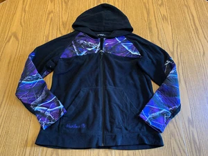 Huntworth Brand Women’s M Hoodie Black With Purple Camo Zip Up - Picture 1 of 2