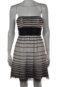 Vestido para mujer BCBGMAXAZRIA talla 0 negro funda a rayas cintura imperio sin tirantes - Imagen 1 de 5