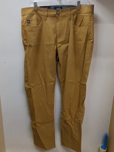 Chaps Mens Performance Pants Sz 34X30 Mustard Brown Active Stretch Straight NWT - Picture 1 of 9