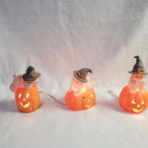 DEPT 56 Snowbabies Three Happy Witches Let's Pretend Halloween Herbst Pumpkins - Bild 1 von 8