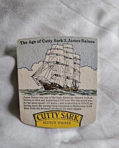 CUTTY SARK SCOTCH WHISKY BEER MAT ,3 James Bainesl GOOD CONDITION - Picture 1 of 1