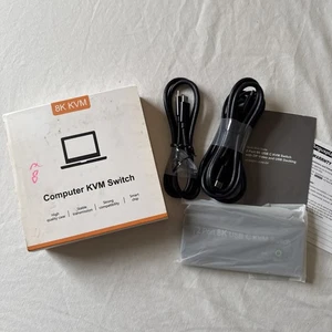 USB C KVM Switch Port Switcher 2x1 8K For 2 Laptop 1 Monitor - Afbeelding 1 van 3