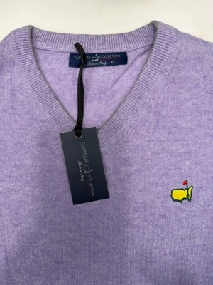 Свитер Masters Clubhouse Collection фиолетовый легкий кашемировый с v-образным вырезом размер XL - Изображение 1 из 3