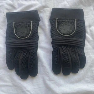 Harley-Davidson Black Leather Motorcycle Riding Gloves Size Small - Picture 1 of 3