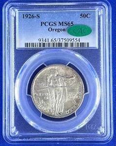 1926-s Oregon Trail Commemorative Half Dollar 50C PCGS MS65 CAC (295) - Picture 1 of 2