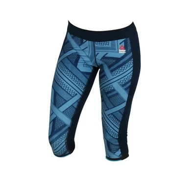 Reebok Crossfit Leggings Womens Large Blue Reversable Breathable Wicking - Image 1 of 4