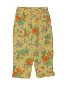 RALPH LAUREN Womens Petite Capri Trousers US 8 Medium W28 L20 Yellow AD11 - Picture 1 of 3
