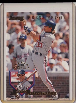 1995 Donruss #492 Larry Walker Press Proofs - Image 1 of 2