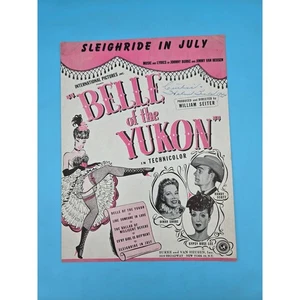 Sleigh Ride in July 1944 Sheet Music Belle of Yukon Shore Scott Gypsy Rose Lee - Picture 1 of 5