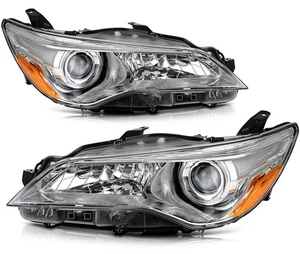 For Toyota Camry 2015-2017 Chrome Housing Headlights Assembly Headlamps Pair - Bild 1 von 7