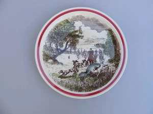 Vernon Kilns California Pottery Bits of Old England Hunters & Hounds Plate #2 - Picture 1 of 2