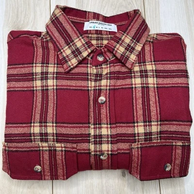 Urban Native Era Oversized Plaid Flannel Button Up Shirt Men Size Small USA - Image 1 of 4