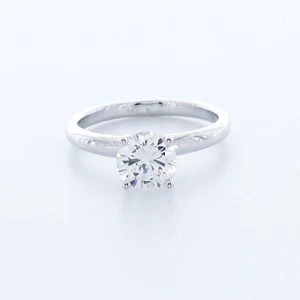 Klassischer Solitärring 1,01 Karat NATÜRLICHER DIAMANT H/VS2 RUNDSCHLIFF 14 K WEISSGOLD - Bild 1 von 5