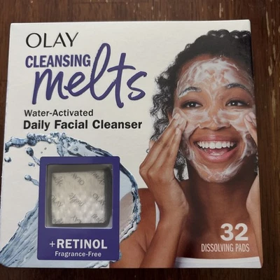 NEW Olay Cleansing Melts + Retinol Water-Activated Daily Facial Cleansers 32 - Image 1 of 4