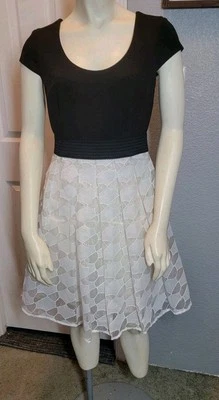 Vestido falda en capas Plenty by Tracy Reese marfil y negro talla 4 Foto 1 de 4