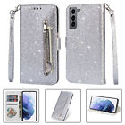 Flash Zipper Strap Flip Wallet Card Bag Stand Case Cover Women For Various Phone