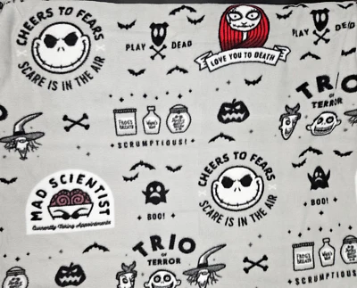 Nightmare Before Christmas Fabric 1.2 yd Extra Wide 59" Flannel  NEW - Image 1 of 4