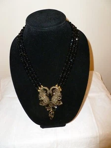 Collar "Cisne enamorado" con cuentas negras de alta gama HERMOSO - Imagen 1 de 8