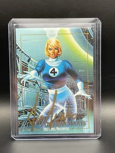 Tarjeta de obras maestras de Marvel 1992 #39 Mujer invisible firmada por Joe Jusko en oro 💎 🔥 - Imagen 1 de 2