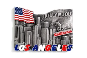 Unique Metal Fridge Magnet Souvenir Gift Worlds Best Cities Collectables LA 3D - Picture 1 of 27