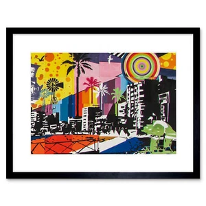 Graffiti Mural Paralimni Tertiary Cyprus Framed Wall Art Print 9x7 Inch - Bild 1 von 21