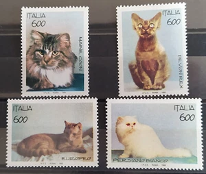 ITALIA 1993 ANIMALI DOMESTICI GATTI Gatos Cats Katzen Chats 4 francobolli MNH** - Picture 1 of 1