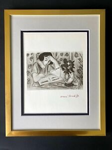HENRI MATISSE CIRCA 1954 AWESOME SIGNED PRINT MATTED 11 X 14 + BUY IT NOW