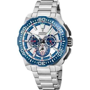 Festina Chrono Bike F20724/1 Mens Silver Stainless Straps Analog Watch 45.5mm - Picture 1 of 5