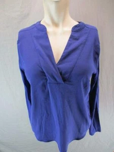 Blusa Top Chicos Talla 0 (S/4) Mujer Azul Manga Larga Cuello en V Informal Básica GR6968 - Imagen 1 de 6