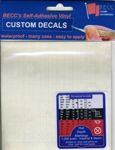 White Hull Depth Markings 1/200 Scale - Imperial and Metric - Picture 1 of 1
