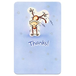 Funny THANK YOU Card FOR ANYONE, Monkey Thanks by American Greetings +Envelope - Picture 1 of 4