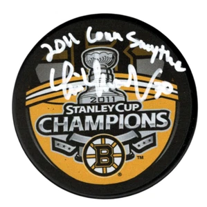 Tim Thomas Signed 2011 Stanley Cup Puck w/ Conn Smythe Beckett Witness BAS COA - Picture 1 of 2