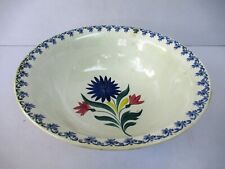 Antique L'Amandinoise France Pottery Bowl Spatterware Spongeware Floral Old F143